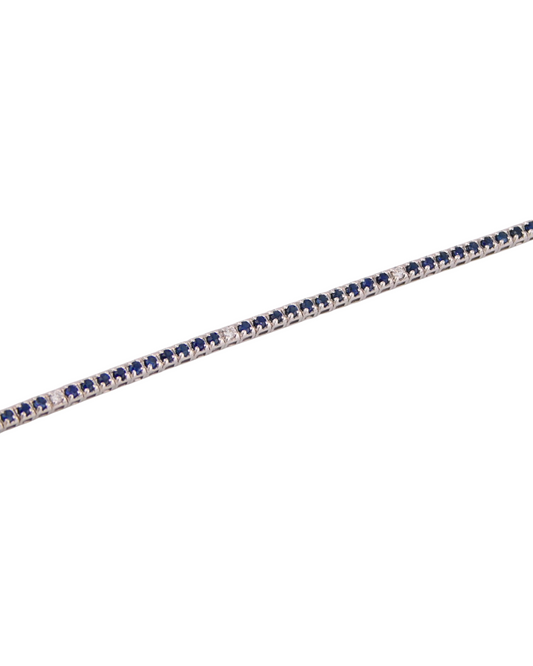 Bracciale Tennis Zaffiri Blu e Diamanti