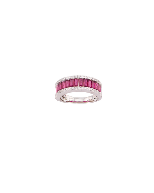 Anello Rubini Baguette