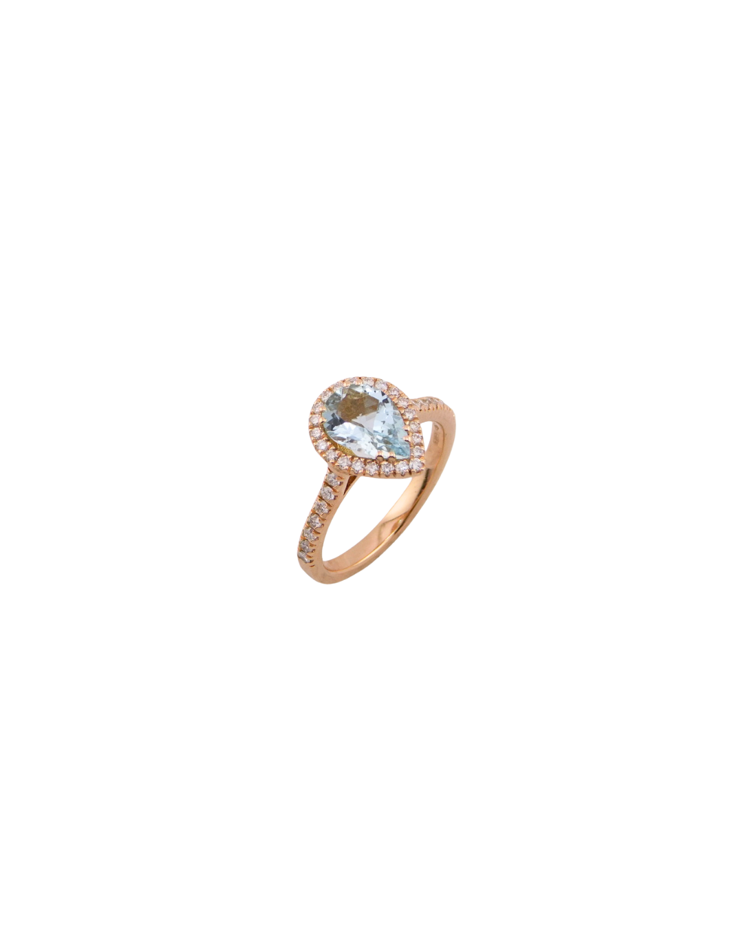 Anello Acquamarina Goccia Rosè