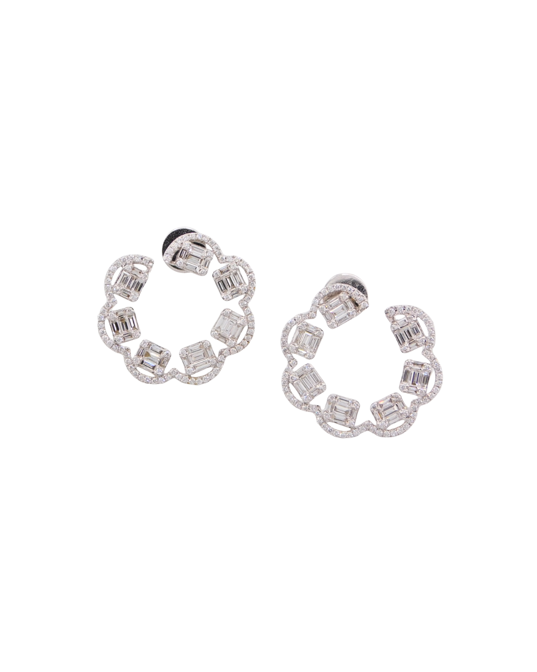 Orecchini Onda Rettangolo Baguette