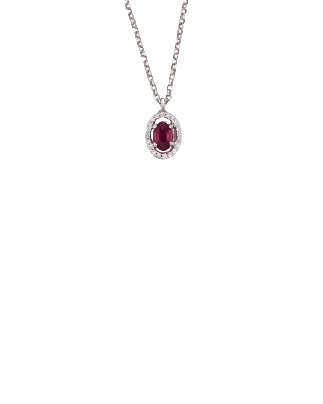 Collana Rubino Ovale Mini
