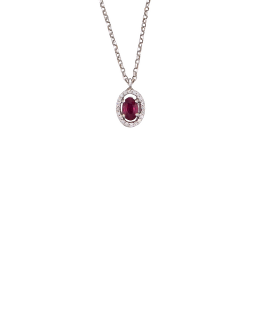Collana Rubino Ovale Mini