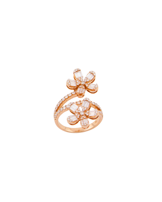 Anello Fiori Contrariè Baguette
