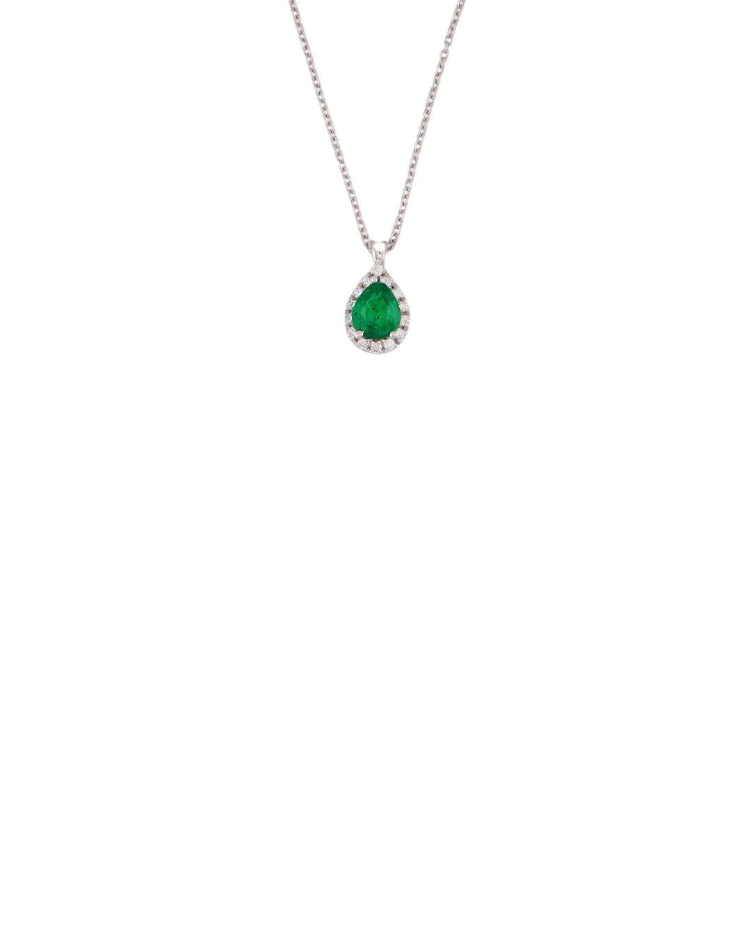 Collana Goccia Smeraldo Bianca