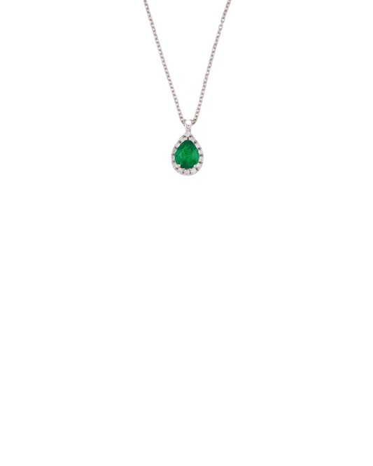 Collana Goccia Smeraldo Bianca