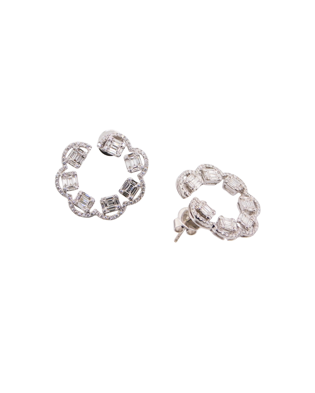 Orecchini Onda Rettangolo Baguette