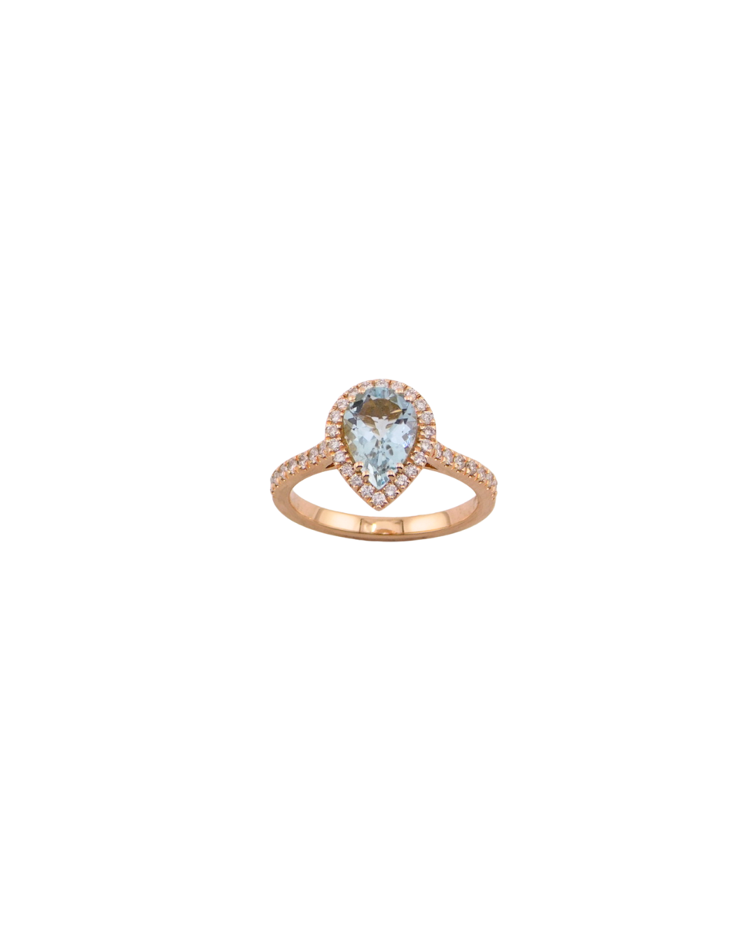 Anello Acquamarina Goccia Rosè