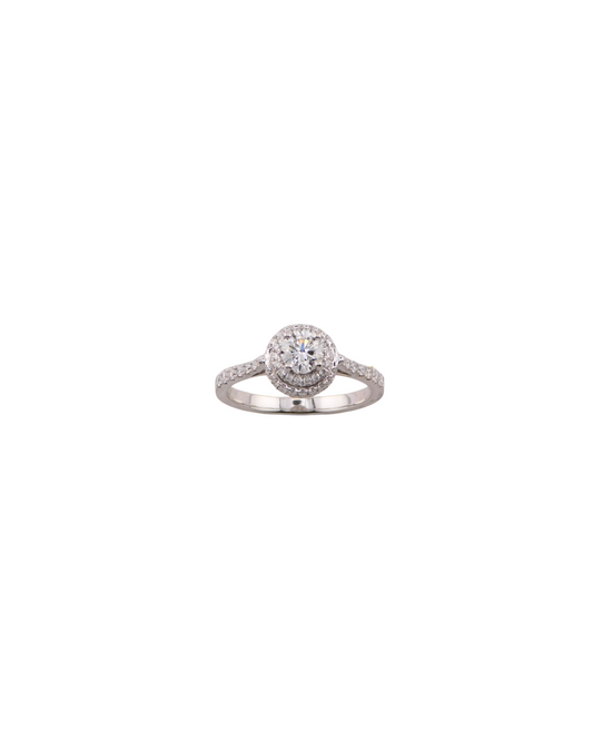 Anello Solitario Ciambella Alta