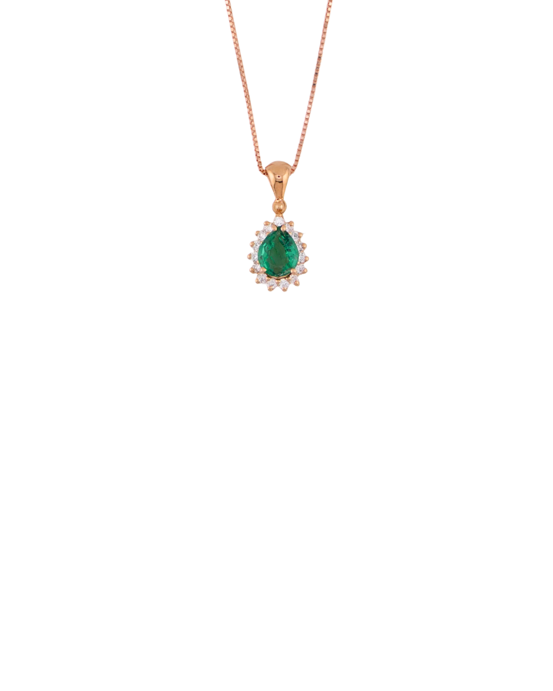 Collana Goccia Smeraldo Rosè
