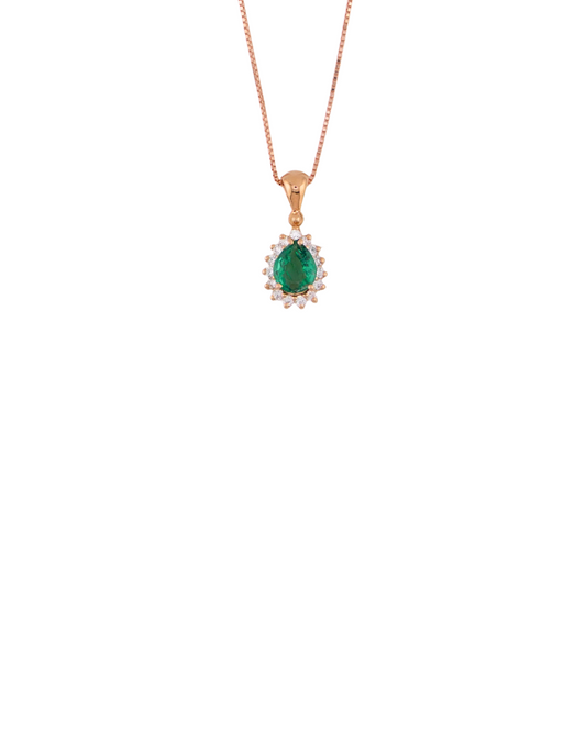 Collana Goccia Smeraldo Rosè