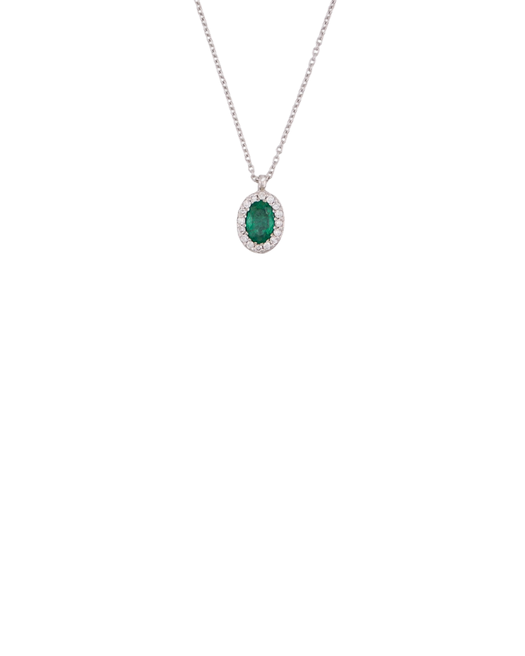 Collana Ovale Smeraldo Bianca