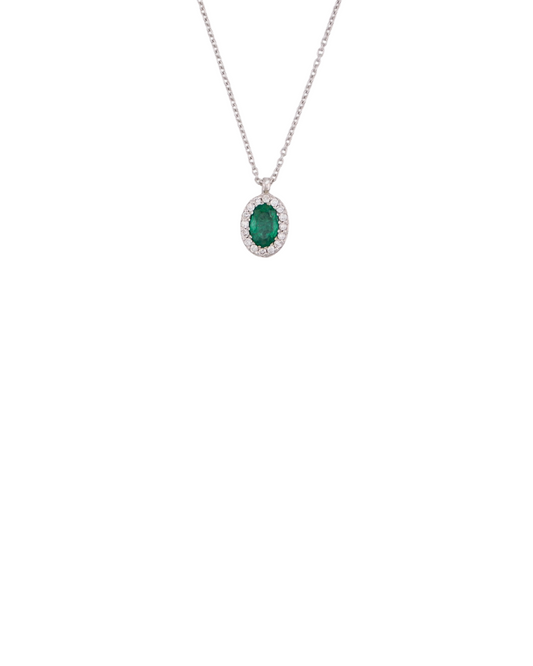 Collana Ovale Smeraldo Bianca