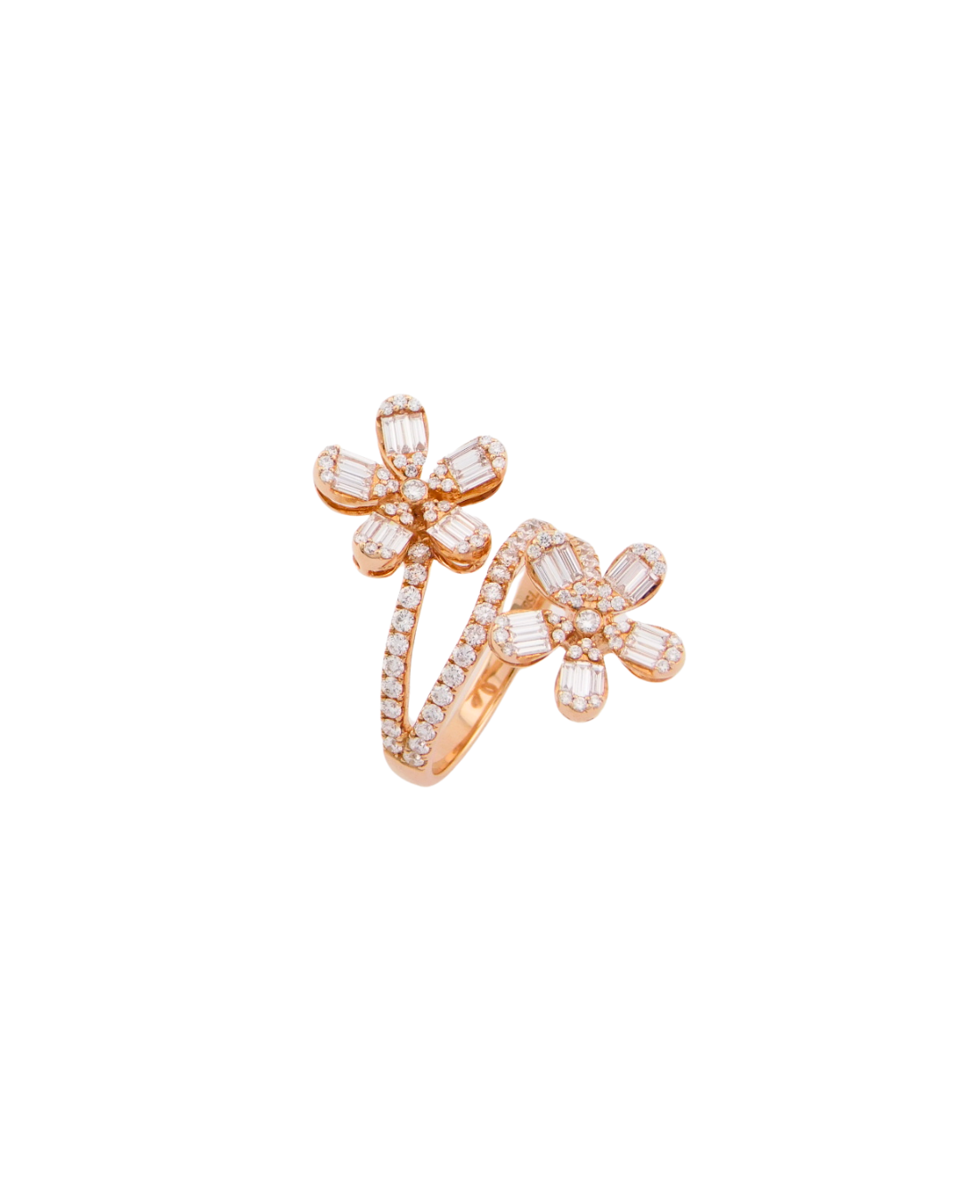 Anello Fiori Contrariè Baguette
