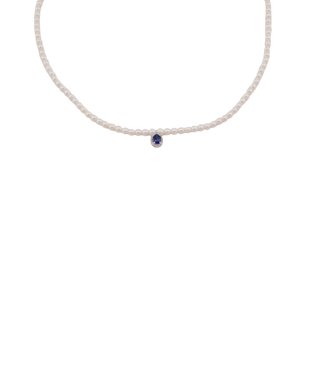 Collana Filo Perle Zaffiro