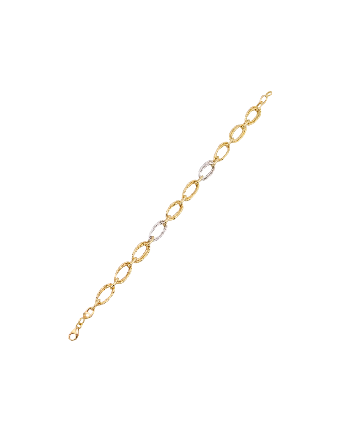 Bracciale Maglia Ovale Bicolore