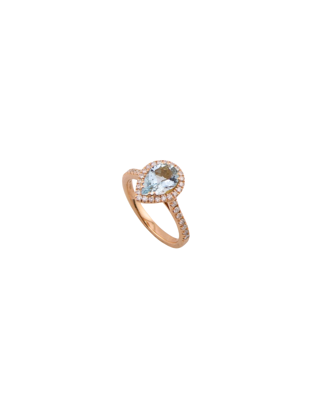 Anello Acquamarina Goccia Rosè