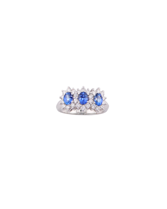 Anello Trilogy Zaffiri Blu