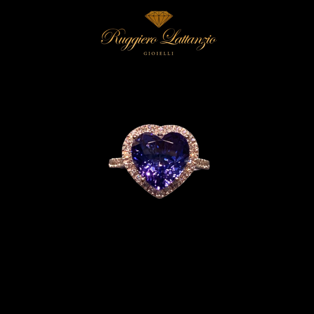 Anello tanzanite cuore