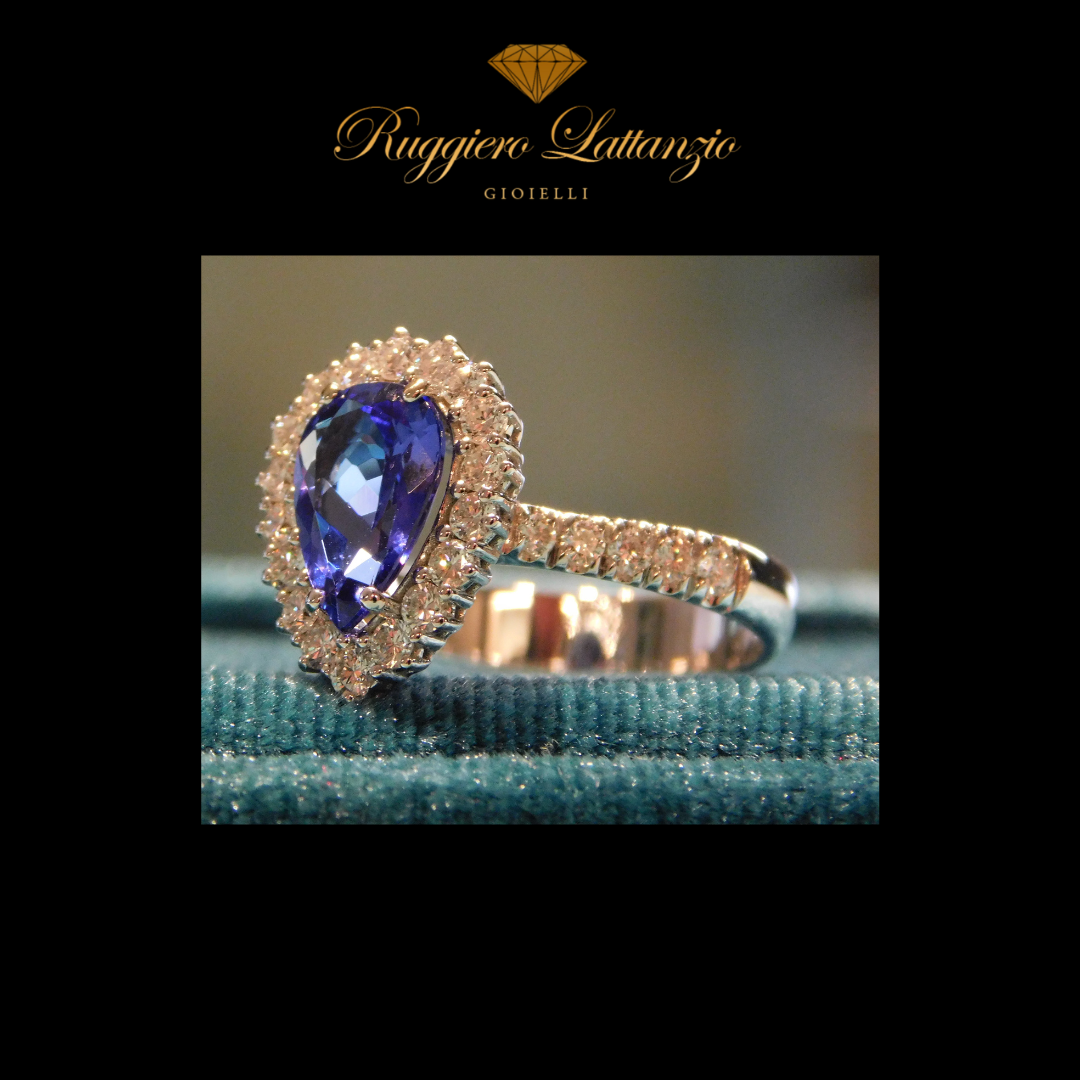 Anello Tanzanite Goccia