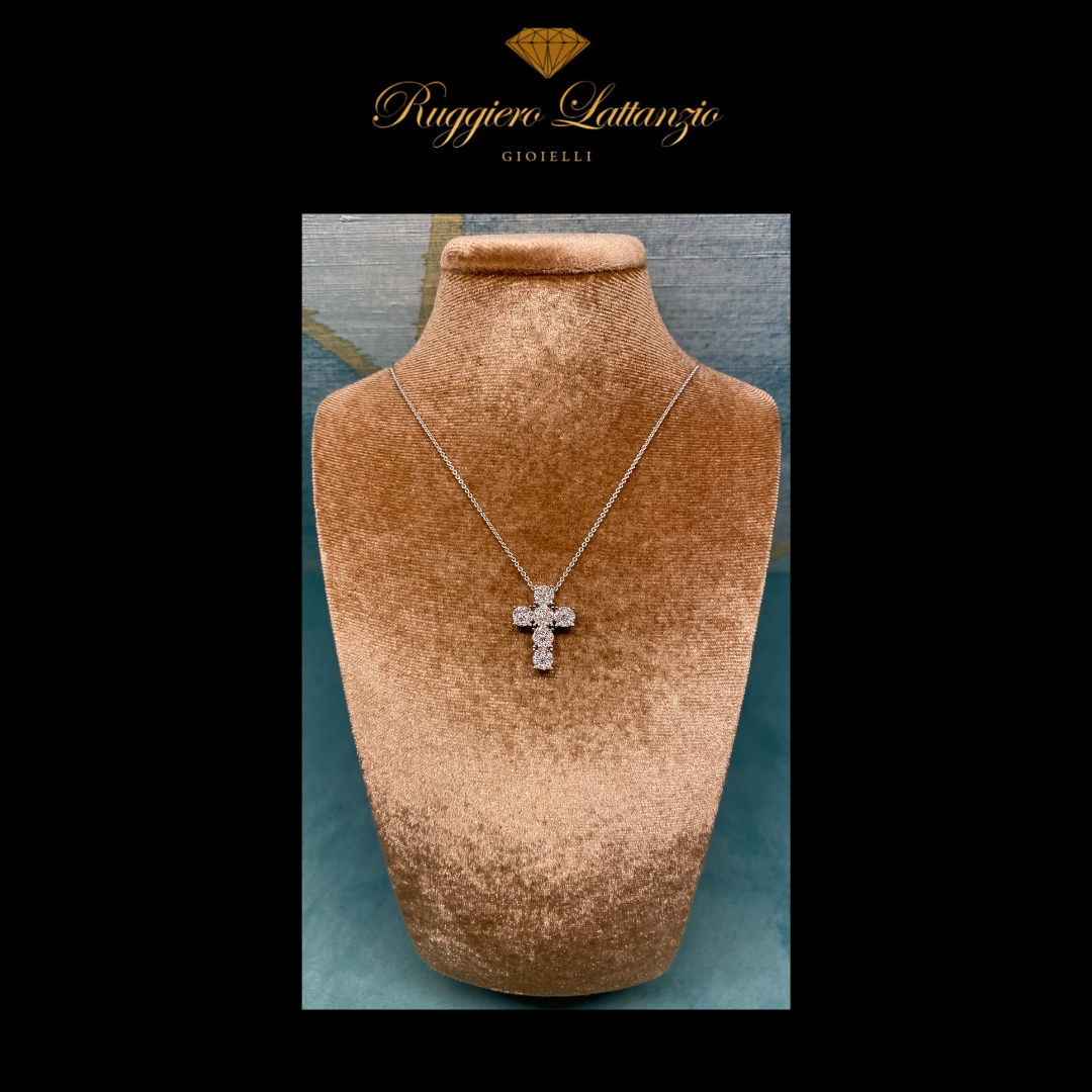 Multi-stone cross with square bezel