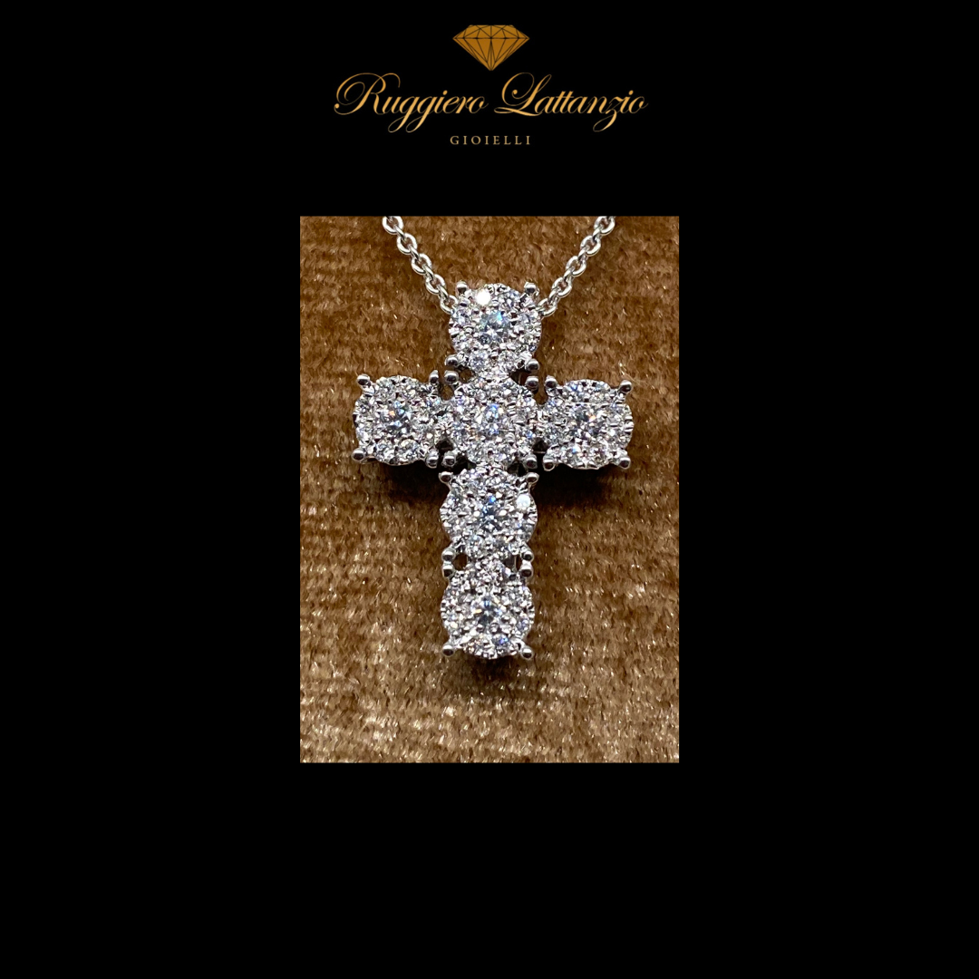 Multi-stone cross with square bezel