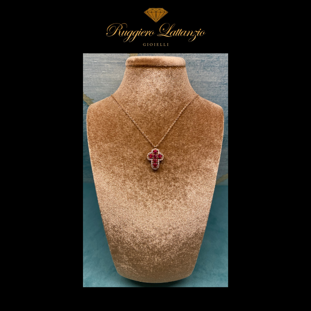 Ruby and diamond cross