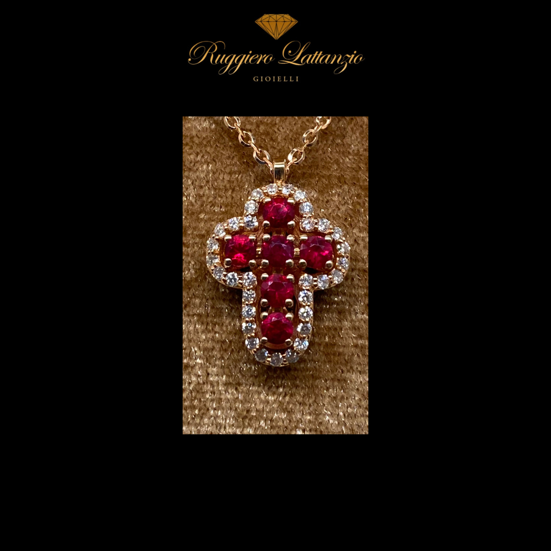 Ruby and diamond cross