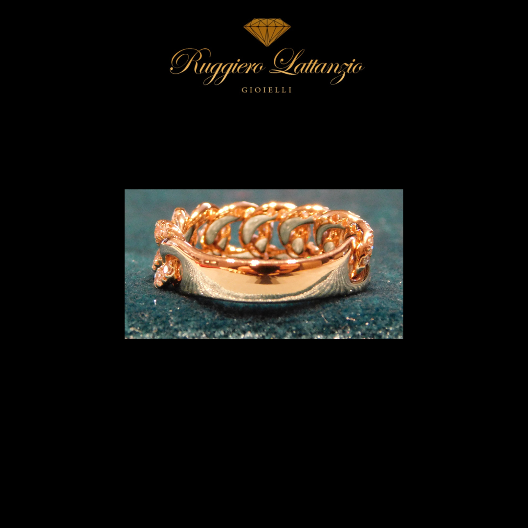 Groumette ring rose gold round link